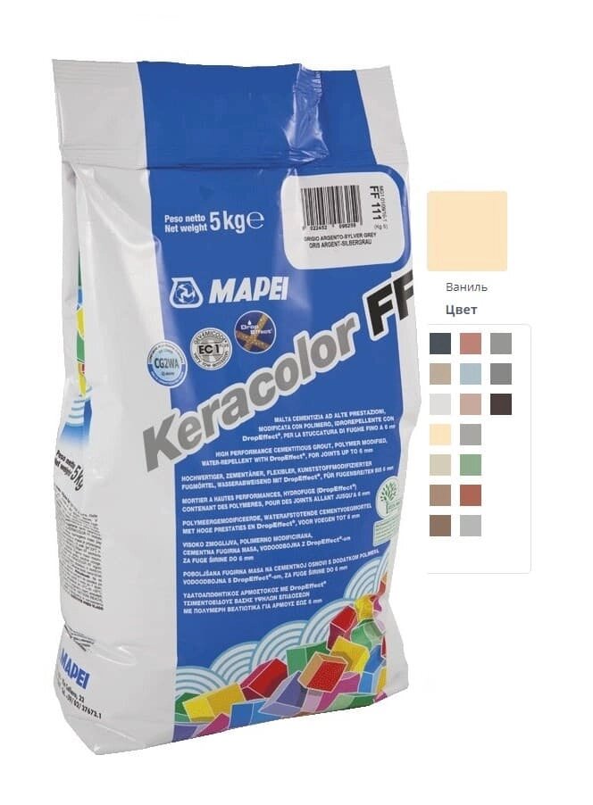 Затирка для швов MAPEI KERACOLOR FF 131 (2кг) ваниль 5N13102A от компании ИП Фомичев - фото 1