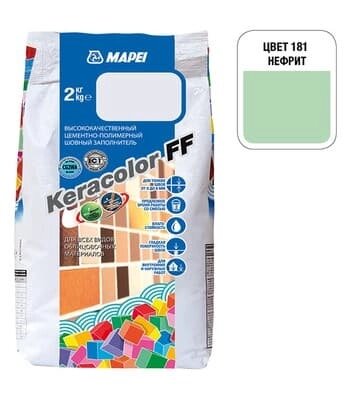 Затирка для швов MAPEI KERACOLOR FF 181(2кг) нефрит 5QA018102A от компании ИП Фомичев - фото 1