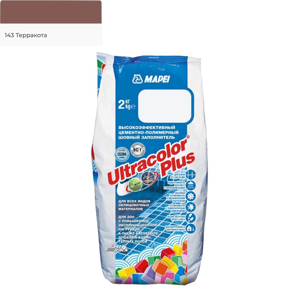 Затирка для швов MAPEI Ultracolor Plus №143/2кг (Терракотовый) от компании ИП Фомичев - фото 1