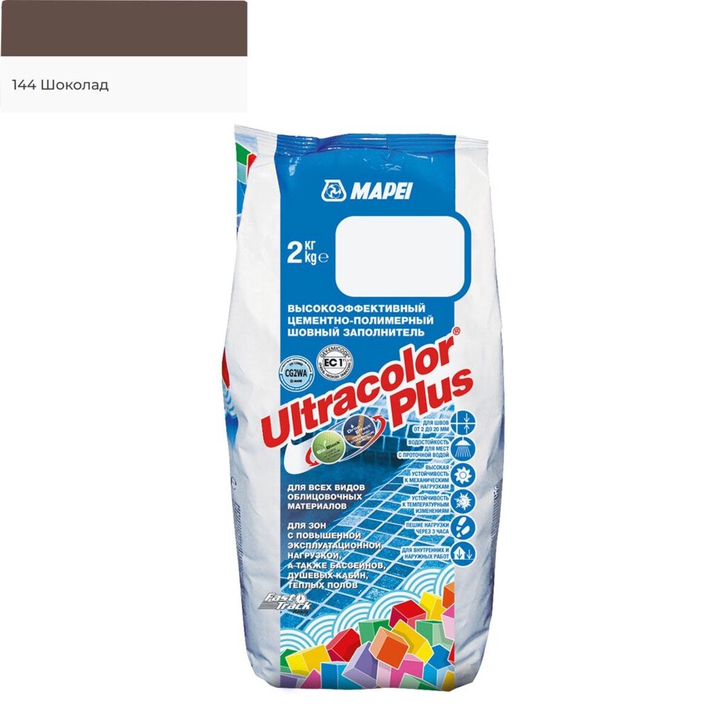 Затирка для швов MAPEI Ultracolor Plus №144/2кг (Шоколад) от компании ИП Фомичев - фото 1