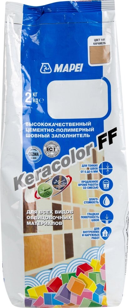 Затирка Mapei Keracolor FF 141 цвет карамель 2 кг от компании ИП Фомичев - фото 1