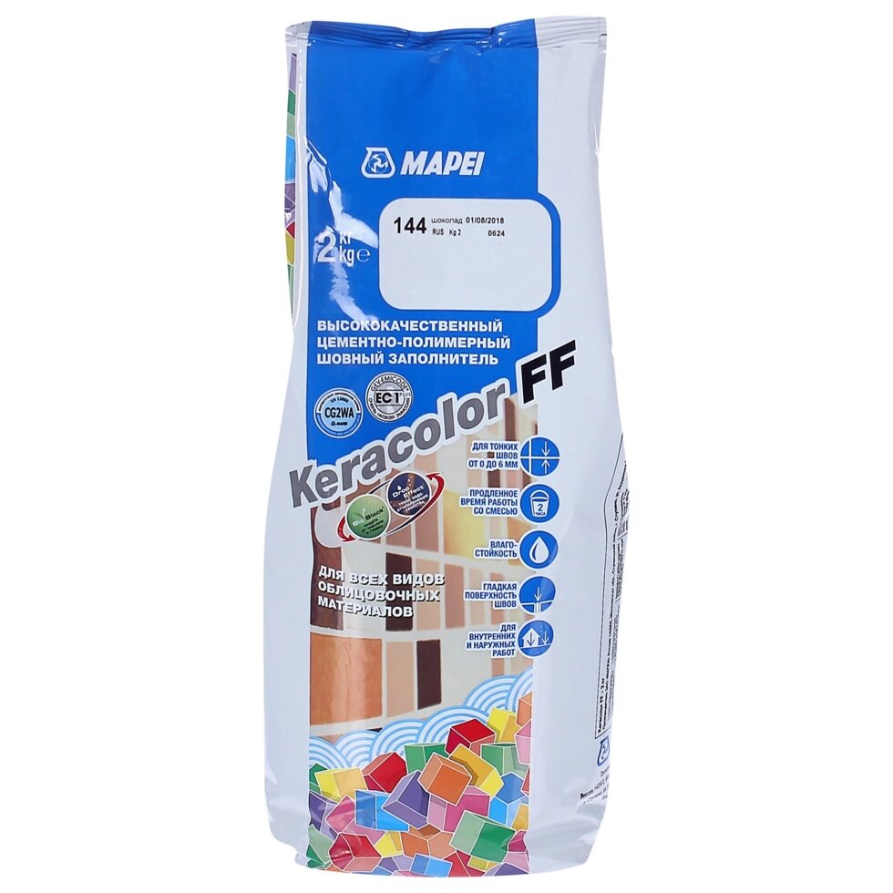 Затирка Mapei Keracolor FF 144 цвет шоколад 2 кг от компании ИП Фомичев - фото 1