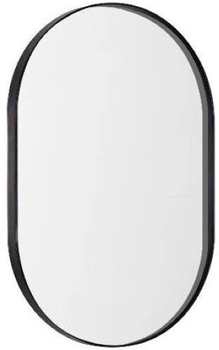 Зеркало для ванной комнаты MOON овал 60*90 с подсветкой черный от компании ИП Фомичев - фото 1