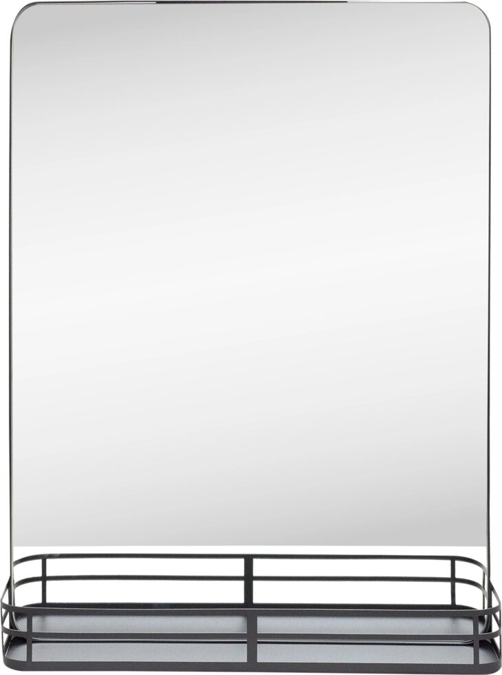Зеркало Ferro с полкой 50x69.2 см, цвет чёрный от компании ИП Фомичев - фото 1