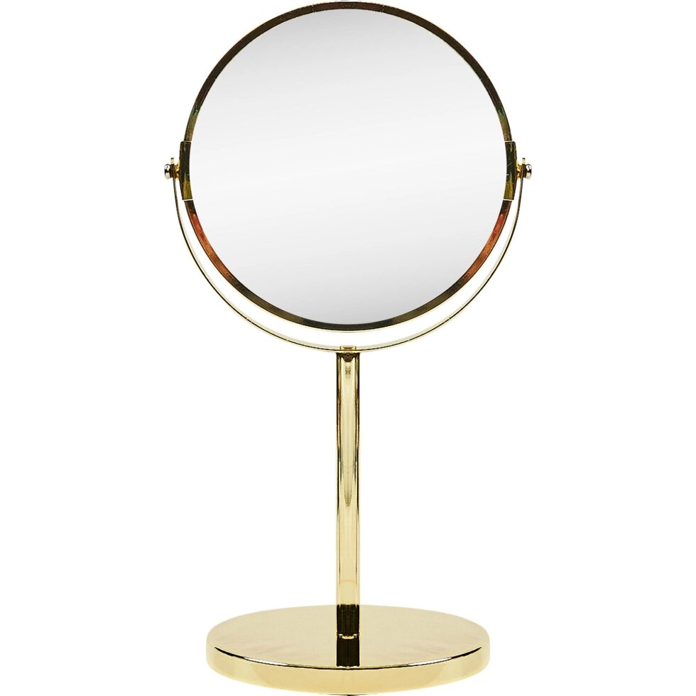 Зеркало настольное двустороннее O17 см цвет золотой от компании ИП Фомичев - фото 1