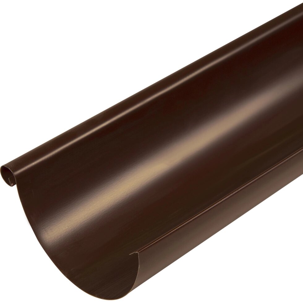Желоб полукруглый 2000 D125 мм цвет коричневый от компании ИП Фомичев - фото 1