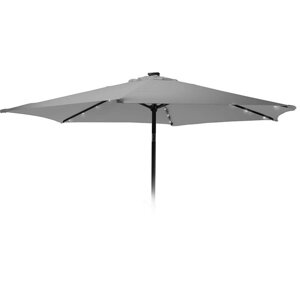 Зонт садовый с подсветкой на солнечной батарее 270 см. серый FD1000330 К