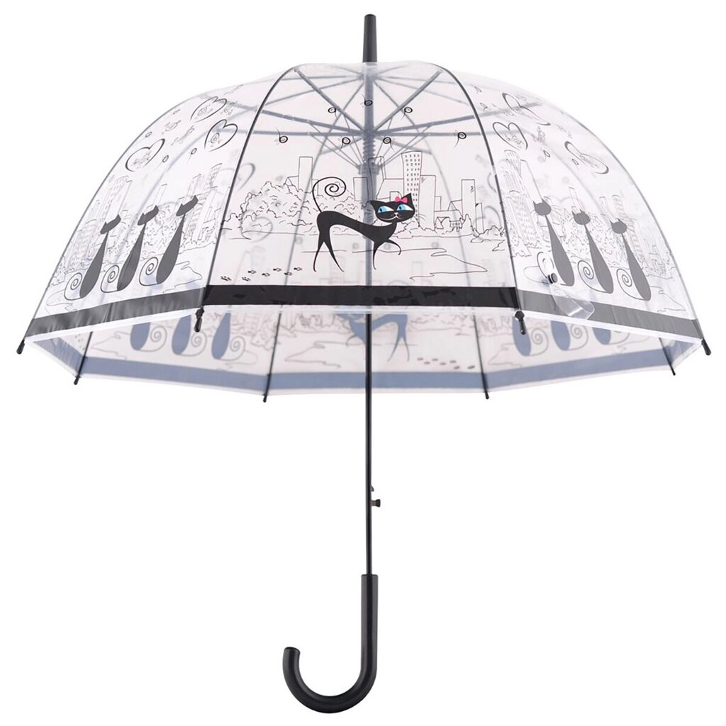 Зонт-трость Изящная Кошка полуавтомат 80см от компании ИП Фомичев - фото 1