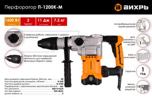 Перфоратор П-1600к-м SDS-Max (П-1200к-м)