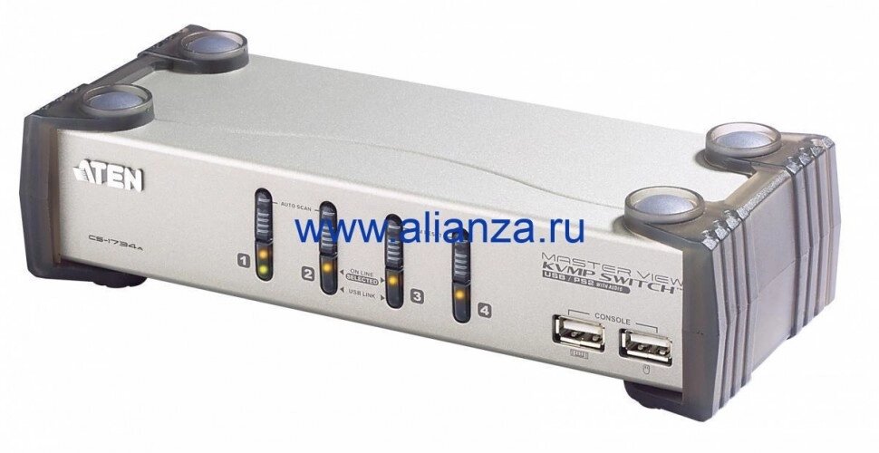 Настольный KVM Переключатель ATEN CS1734A / CS1734AC-AT от компании Alianza - Комплексные поставки - фото 1