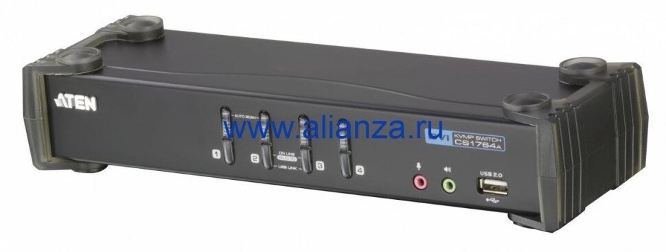 Настольный KVM Переключатель ATEN CS1764A / CS1764A-AT-G от компании Alianza - Комплексные поставки - фото 1