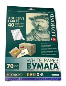 Бумага Lomond 2100145ТЕХ Самоклеящаяся бумага универсальная для этикеток, A4, 21 делен. (70 x 42.3 мм) (арт.