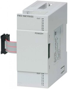 ПЛК: Модули ввода/вывода FX5-16EYR/ES Mitsubishi FX5 PLC I/O Module 16 Outputs , 40 x 90 x 83 mm