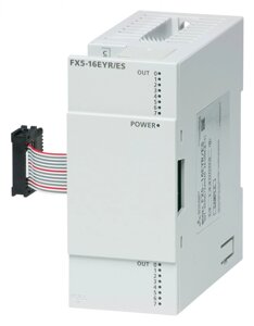 ПЛК: Модули ввода/вывода FX5-16EYT/ESS Mitsubishi FX5 PLC I/O Module 16 Outputs , 40 x 90 x 83 mm