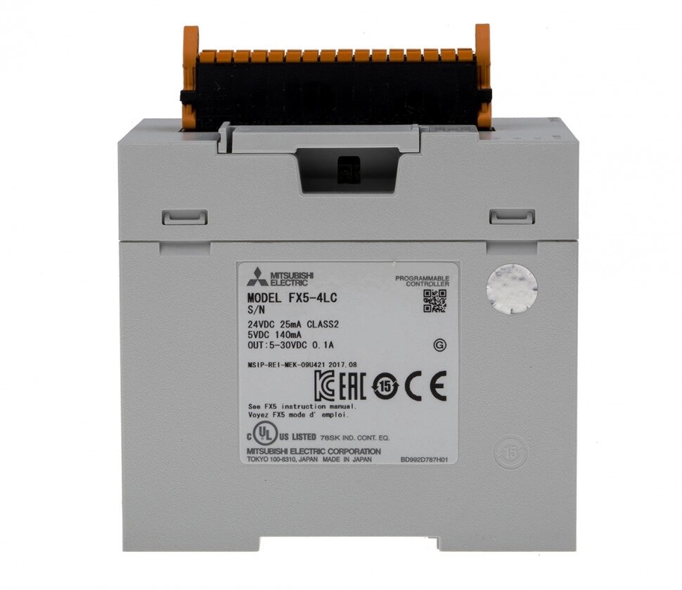 ПЛК: Модули ввода/вывода FX5-4LC Mitsubishi FX5 Analog Input Module 4 Inputs, 4 Outputs 100 mA 24 V dc, 60 x 102.2 x 90 от компании Alianza - Комплексные поставки - фото 1