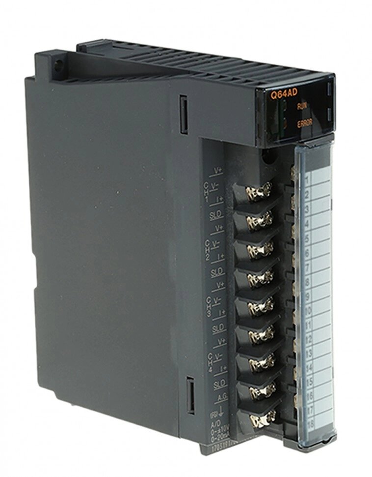 ПЛК: Модули ввода/вывода Q64AD Mitsubishi MELSEC Q PLC I/O Module 4 (Channel) Inputs, 4 Outputs 5 V dc, 98 x 27.4 x 90 от компании Alianza - Комплексные поставки - фото 1