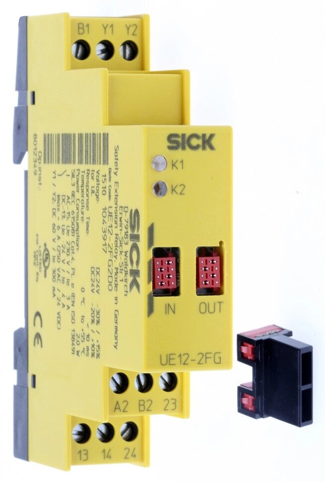 Защитные Реле UE12-2FG2DO Sick UE12 24 V dc Safety Relay Single or Dual Channel with 3 Safety Contacts от компании Alianza - Комплексные поставки - фото 1