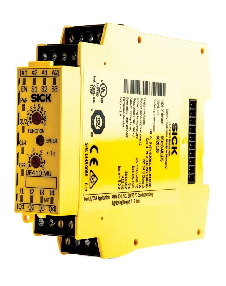 Защитные Реле UE410-MU3T5 Sick UE410 Configurable 30 V dc Safety Relay Single or Dual Channel от компании Alianza - Комплексные поставки - фото 1