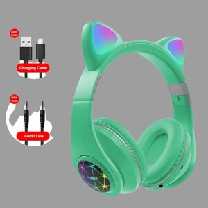 Наушники беспроводные со светящимися ушками Cat Ear