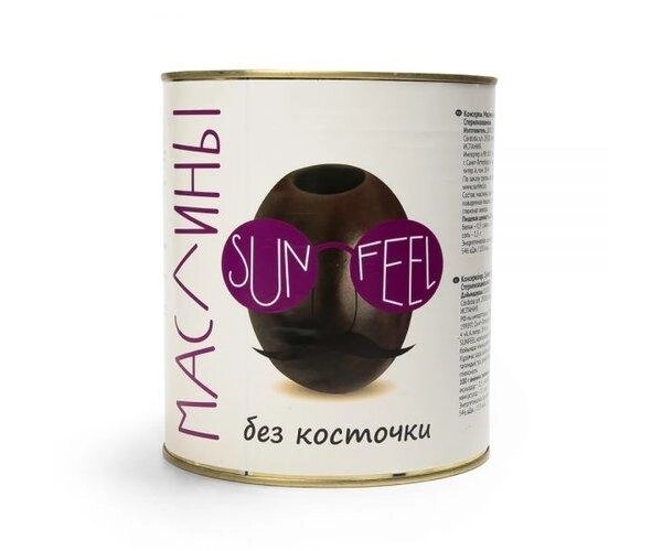 Маслины черные б/к SunFeel Испания 3000-3100г от компании ИП ART FOOD - фото 1