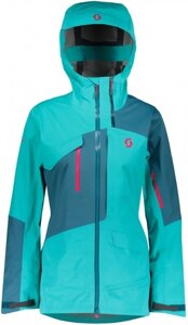 Куртка горнолыжная Scott Jacket W's Vertic 3L Sky Blue/Dragonfly Green