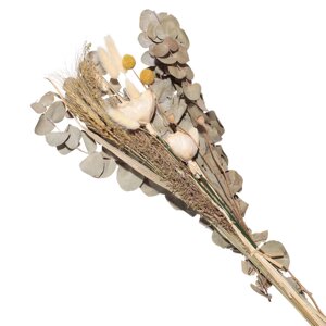 Букет декоративный, 62 см, в крафте, сухоцветы, Эвкалипт/Пшеница, Dried flower