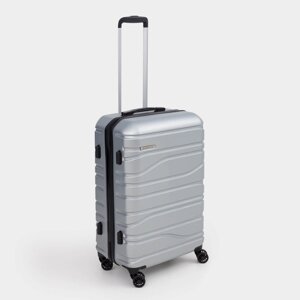 Чемодан M, 45х25х67 см, 3,4 кг, с замком, пластик, графитовый, Travel comfort