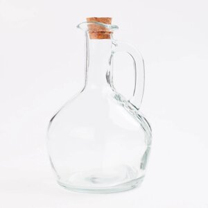 Емкость для масла или уксуса, 400 мл, с ручкой, стекло/пробка, Кувшин, Clear cork