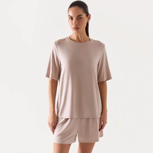 Футболка женская, домашняя, р. XL, модал/эластан, бежевая, Callisto