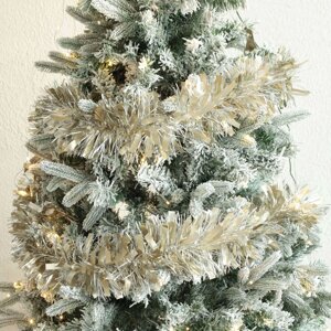 Гирлянда декоративная, 2 м, мишура, серебристая, Tinsel christmas