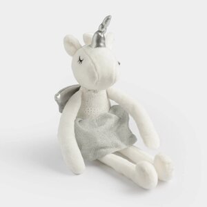 Игрушка, 37 см, мягкая, полиэстер, белая, Единорог в юбке, Unicorn