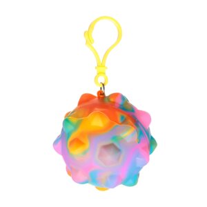 Игрушка-антистресс Pop-it, 6x6 см, силикон, цветная, Брелок мяч, Pop-it