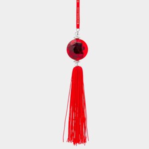 Игрушка елочная, 20 см, с кисточкой, акрил/полиэстер, красная, Ball tassel