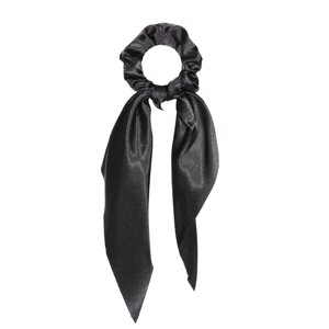 Kuchenland Резинка для волос, 25 см, с лентой, сатин, черная, Silk