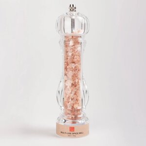 Мельница для специй, 22 см, 110 г, механическая, акрил, Розовая соль, Seasoning
