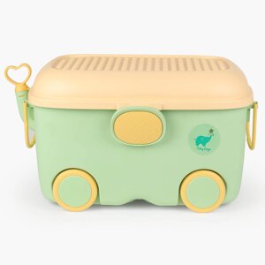 Органайзер для игрушек, 50x31х27 см, с крышкой, пластик, прямоугольный, зеленый, Слон, Kiddy