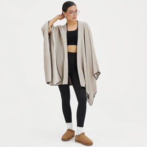 Пончо, 75х140 см, флис, песочное, Fleece poncho