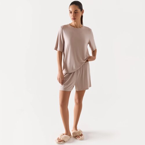 Шорты женские, домашние, р. XL, модал/эластан, бежевые, Callisto