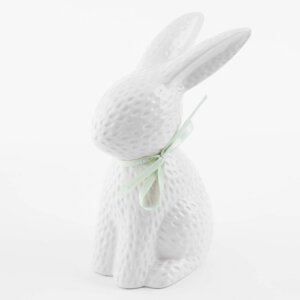 Статуэтка, 18 см, керамика, молочная Кролик сидит, Easter blooming