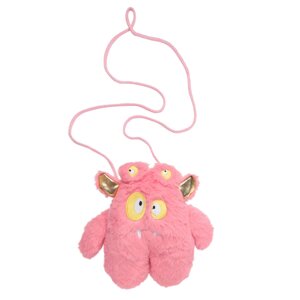 Сумка-игрушка, 25х23 см, искусственный мех, розовая, Монстрик с ушами, Childhood
