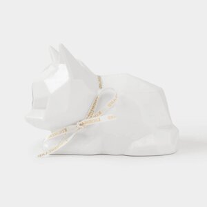 Светильник декоративный, 13х9 см, фарфор P, белый, Кот, Art modern