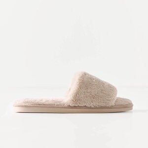 Тапочки женские, домашние, р. 40-41, искусственный мех, бежевые, Bushy