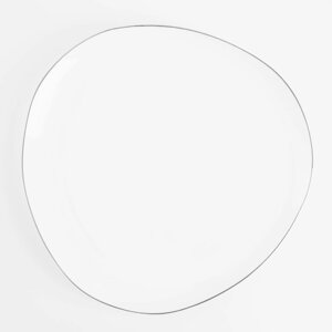 Тарелка закусочная, 21 см, фарфор F, белая, Bend silver