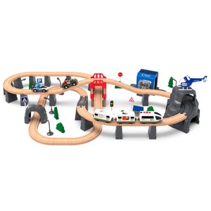 Железная дорога игрушечная, 98 см, дерево/пластик, Электропоезд, Game rail