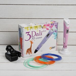 3D ручка 3Dali Plus (KIT FB0021Pk), ABS и PLA, розовая (трафарет и пластик)