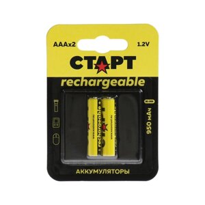 Аккумулятор старт, ni-mh, AAA, HR03-2BL, 1.2в, 950 мач, блистер, 2 шт