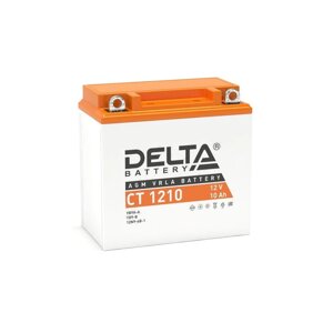 Аккумуляторная батарея Delta СТ1210 (YB9A-A, 12N9-4B-1, YB9-B) 12 В, 10 Ач прямая (