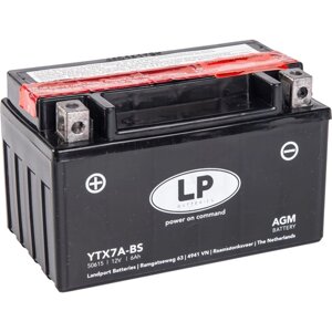 Аккумуляторная батарея Landport YTX7A-BS, 12 В, 6 Ач, прямая (