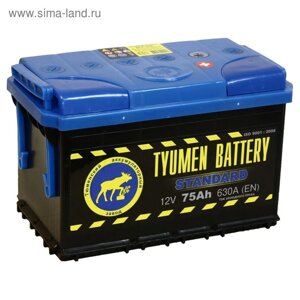 Аккумуляторная батарея Тюмень 75 Ач, обратная полярность 6СТ-75L. 0LR, Standard