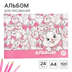 Альбом для рисования А4, 24 листа 100 г/м²на скрепке, Коты аристократы